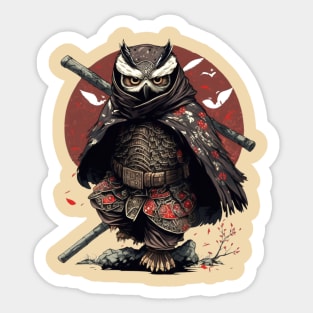 Owl Ninja Warrior Japanese Anime Sticker